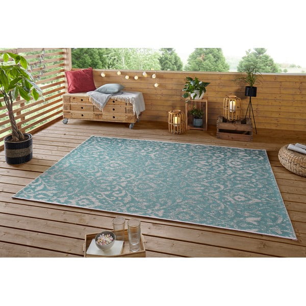 Covor de exterior NORTHRUGS Hatta, 70 x 140 cm, bej - turcoaz-image-1
