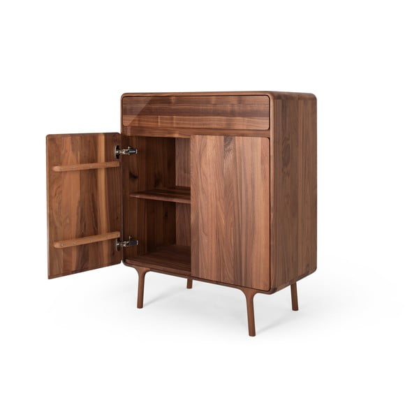 Comodă maro din lemn de nuc 90x110x45 cm Fawn – Gazzda-image-3