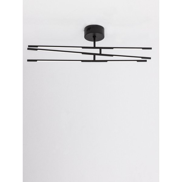 Plafonieră neagră LED cu intensitate reglabilă din metal cu abajur din sticlă acrilică 77x84 cm Raccio – Nova Luce-image-4