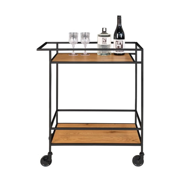 Cărucior de bar cu plăci în decor de stejar Casa Nordic Vita-image-4