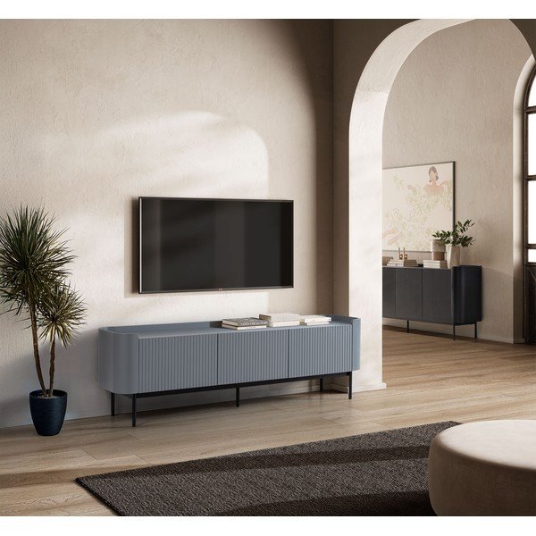 Comodă TV albastru prăfuit 180x55x40 cm Willa – MOME-image-1