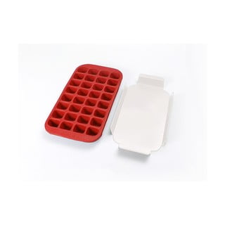 Formă din silicon pentru gheață Lékué Industrial, 32 cuburi, roșu