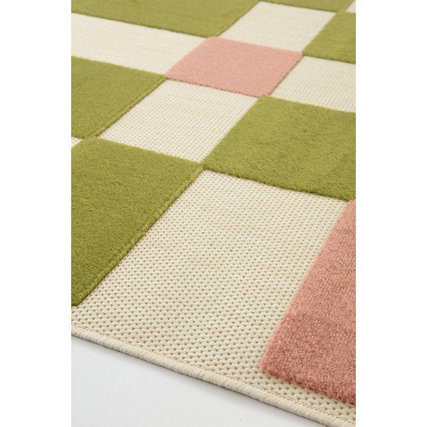 Covor tip traversă pentru interior și exterior verde/roz 80x150 cm Valma – Jotex-image-2