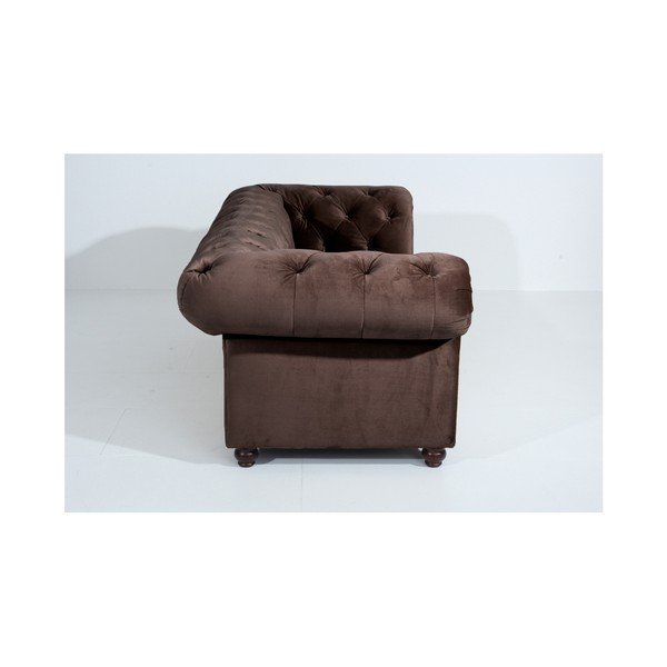 Canapea Max Winzer Orleans Velvet, 216 cm, maro închis-image-4