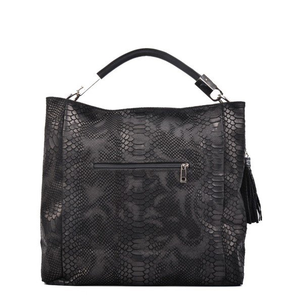 Geantă din piele Carla Ferreri Druhno, negru-image-4