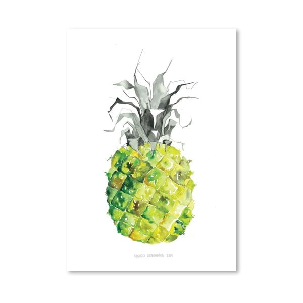 Poster Americanflat Pineapple Yellow by Claudia Libenberg, 30 x 42 cm