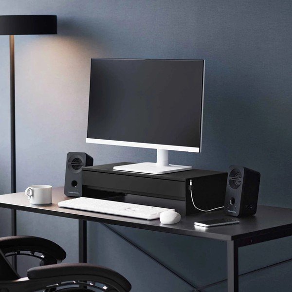 Suport pentru monitor negru din metal Tower – YAMAZAKI-image-1