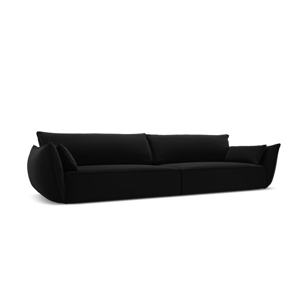 Canapea neagră cu tapițerie din catifea 248 cm Vanda – Mazzini Sofas-image-2