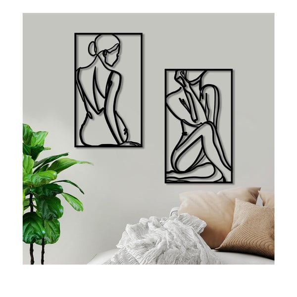 Decorațiune de perete din metal 42x70 cm Minimalist Female – Wallity-image-1