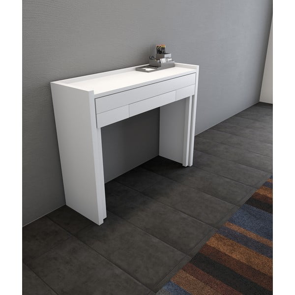 Birou cu blat alb 36x110 cm Mel - Woodman-image-4