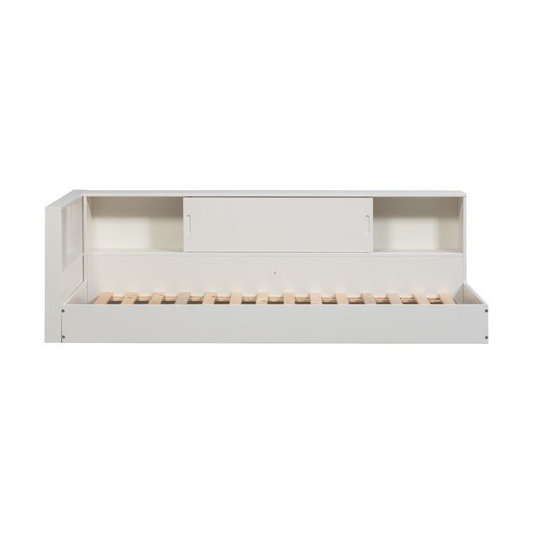 Pat alb din lemn de pin fără somieră 90x200 cm Carter – WOOOD-image-3