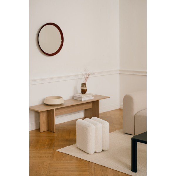 Puf bej cu tapițerie din țesătură bouclé Radd – noo.ma-image-1