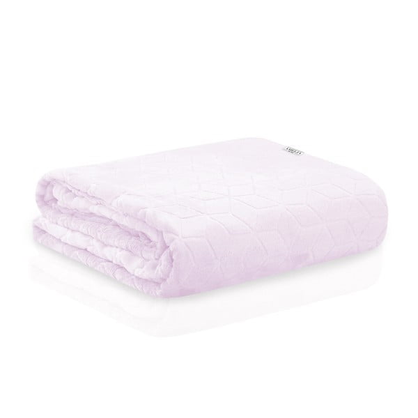 Pătură din microfibră DecoKing Nessa, 210 x 170 cm, roz pudră