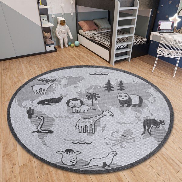 Covor gri rotund ø 120 cm Animal World – Hanse Home-image-2