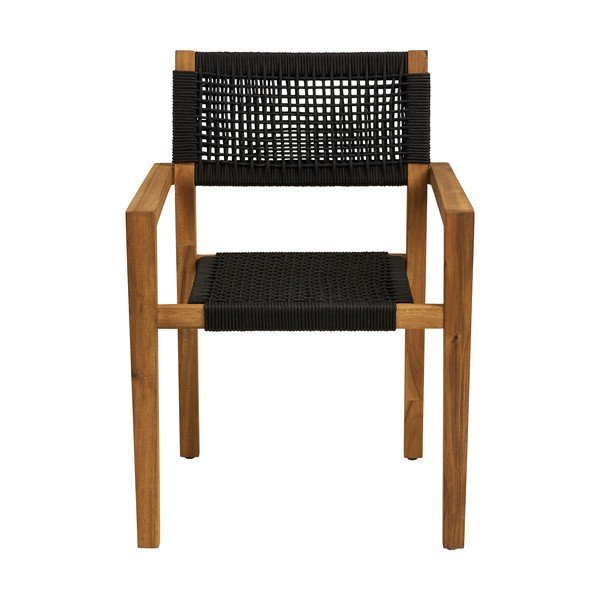 Scaun de grădină negru din lemn masiv Anzio – House Nordic-image-2