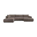 Colțar taupe extensibil/cu spațiu de depozitare (cu colț pe partea stângă/în formă de "U") Fuji – Bobochic Paris