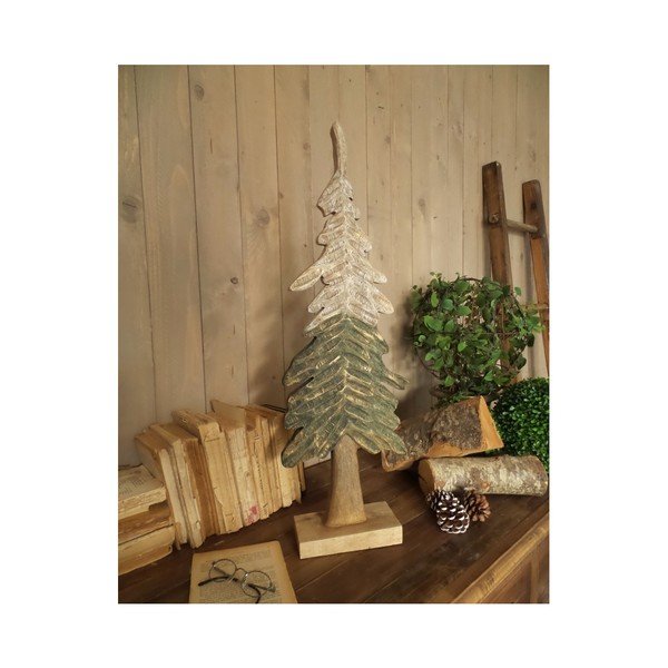 Set 2 brazi decorativi din lemn de mango Orchidea Milano Pine Trees, înălțime 73 cm