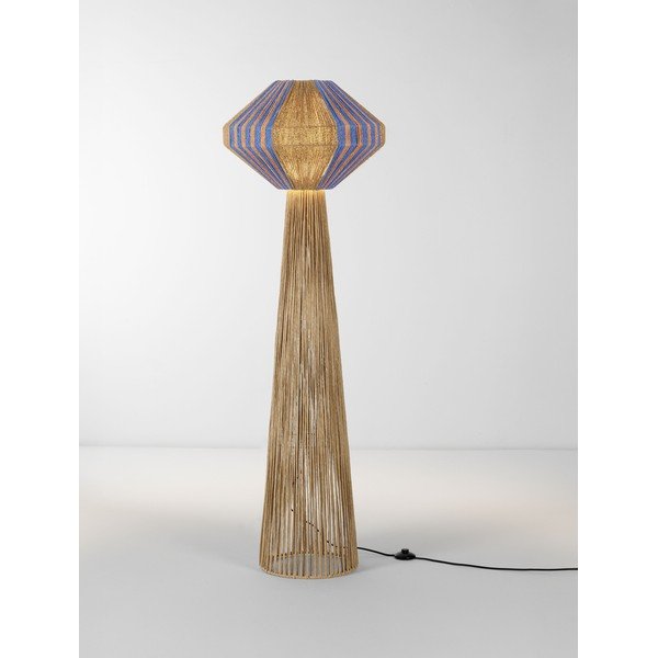 Lampadar albastru/în culoare naturală cu tapițerie din frânghie (înălțime 152 cm) Abby – Nova Luce-image-4