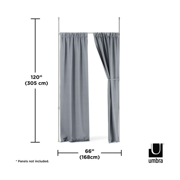 Cadru despărțitor pentru perdele argintiu din oțel Anywhere – Umbra-image-4