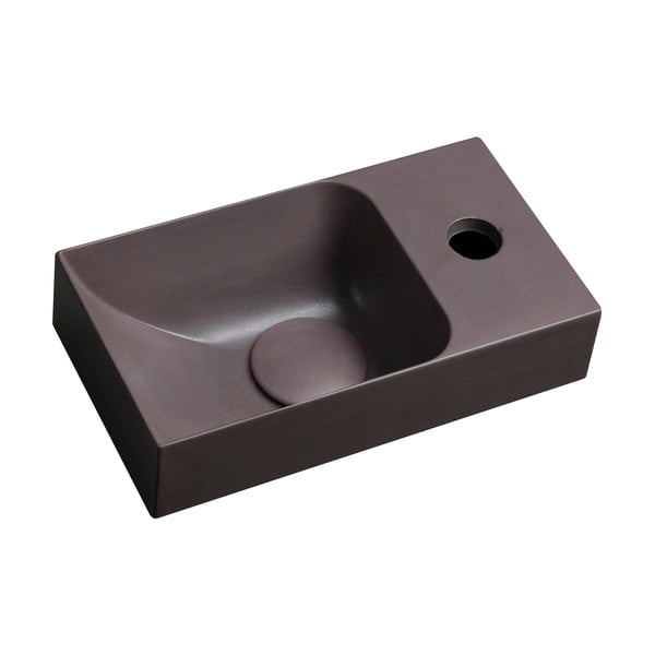 Chiuvetă mică pentru WC maro închis din beton 31x17 cm Piccolino – Sapho