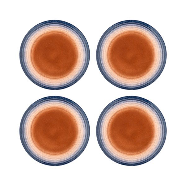 Farfurii albastre/portocalii 4 buc. pentru desert  din gresie ø 20,5 cm Tatum – Bloomingville