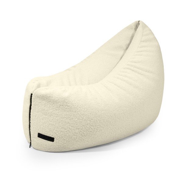 Fotoliu puf pentru copii crem cu tapițerie din țesătură bouclé Clip Clap 90 – SLOWDOWN