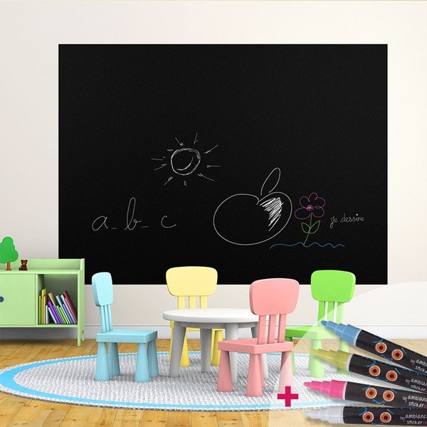 Set autocolant tablă de scris și marker Ambiance Blackboard-image-1