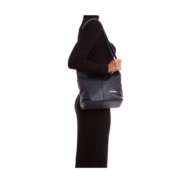 Geantă din piele Luisa Vannini Gilliana, albastru închis-image-2