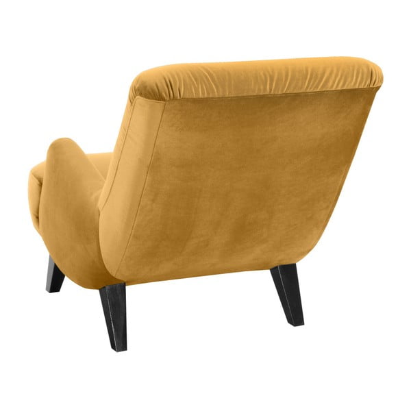 Fotoliu Max Winzer Brandford Suede galben muștar, cu picioare negre-image-1