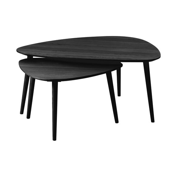 Măsuțe de cafea negre 2 buc. 70x100 cm Adda – Unique Furniture