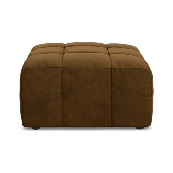 Taburet galben muștar cu tapițerie din catifea Aloha – Makamii