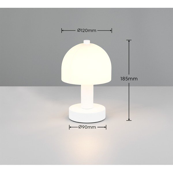 Veioză albă cu abajur din sticlă (înălțime 19 cm) Glenn – Reality-image-4