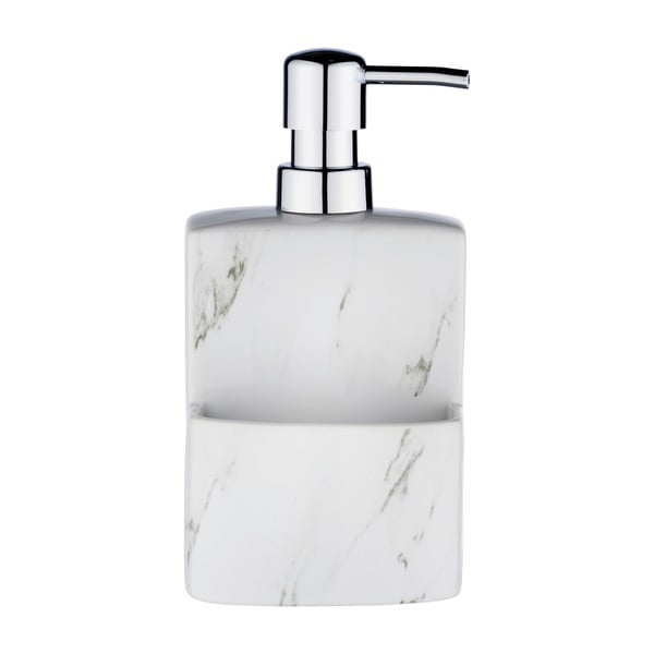Dozator din ceramică pentru detergent vase Wenko Festival Marble, 380 ml, alb-image-2