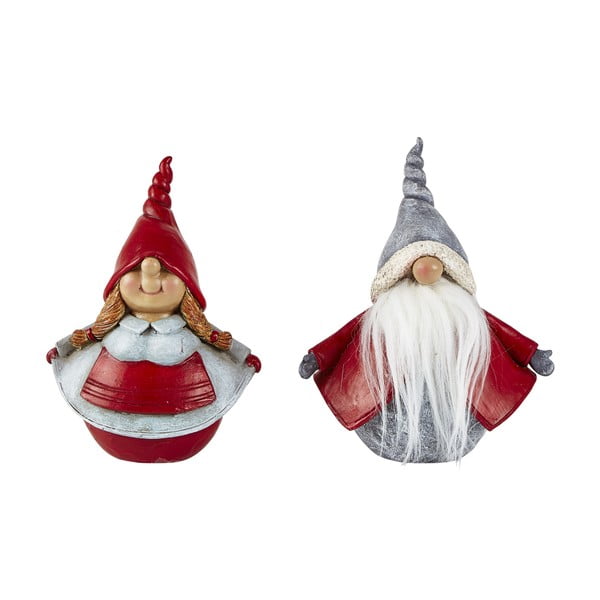 Set 2 figurine decorative de Crăciun KJ Collection Dwarfs, 16 cm