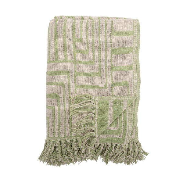 Pătură verde din amestec de bumbac 130x155 cm Velva – Bloomingville