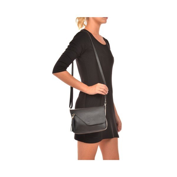 Geantă din piele Anna Luchini Lello, negru-image-2