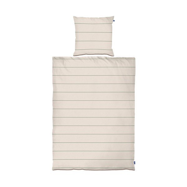 Lenjerie de pat bej din bumbac satinat pentru pat de o persoană 140x200 cm Align – Mette Ditmer Denmark