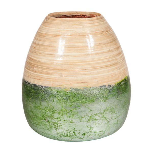 Vază din bambus Simone, ø 26 cm, verde