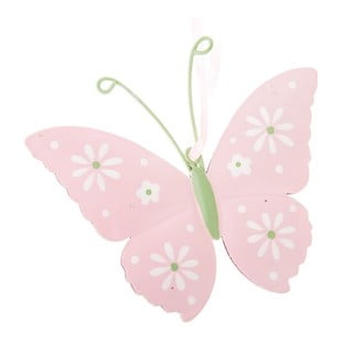 Set 2 decorațiuni metalice suspendate Dakls Butterfly, roz