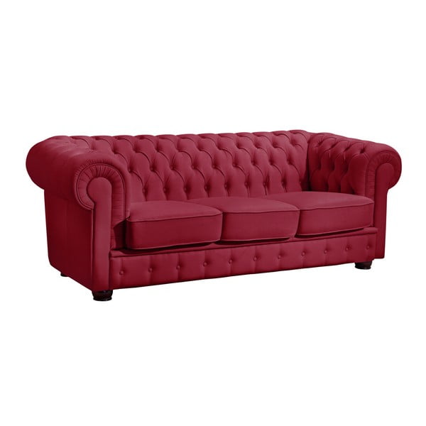 Canapea din piele Max Winzer Bridgeport, 200 cm, roșu