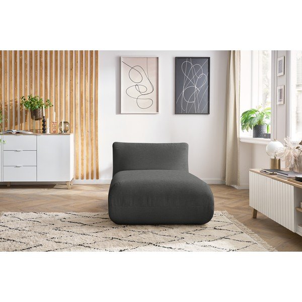 Modul pentru canapea gri cu tapițerie din catifea reiată Lecomte – Bobochic Paris-image-1
