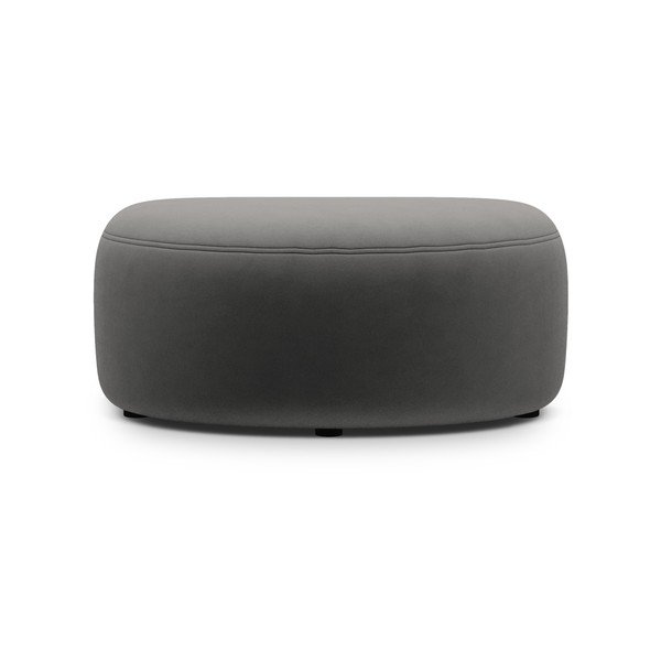 Taburet gri închis cu tapițerie din catifea Kate – Micadoni -image-1