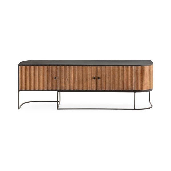 Comodă TV în culoare naturală din lemn de mango 160x55x40 cm Curve – MOME-image-2