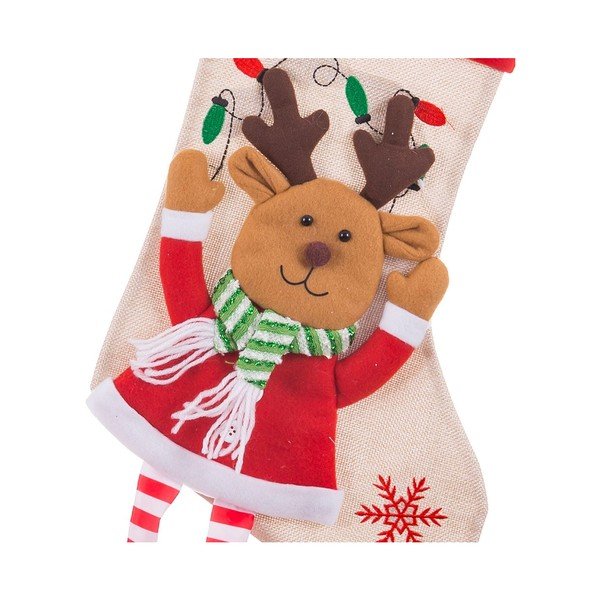 Decorațiune ciorap de Crăciun din material textil Reindeer – Casa Selección-image-1