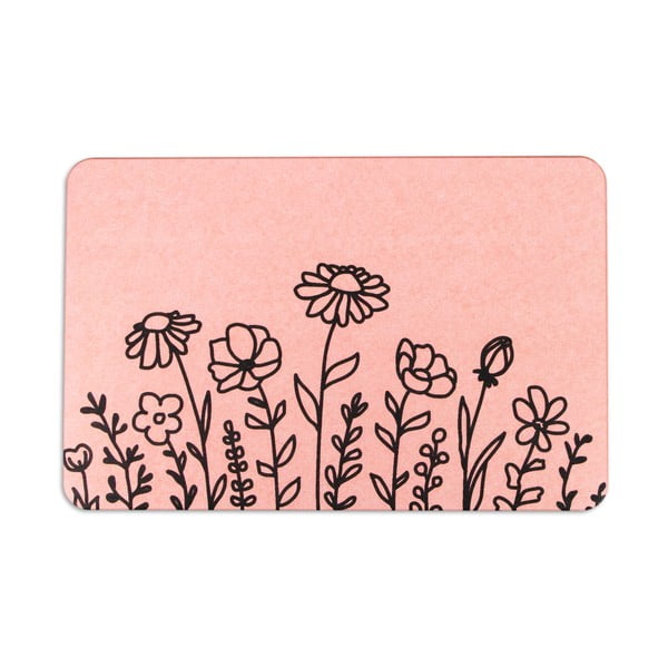 Covoraș de baie roz deschis 39x60 cm Floral Lines – Artsy Doormats