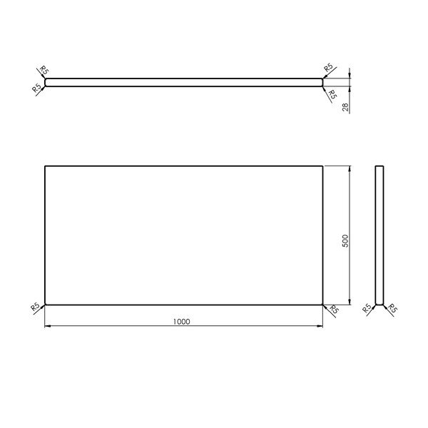Blat sub chiuvetă în culoare naturală din lemn de stejar 100x50 cm Woody – Sapho-image-4