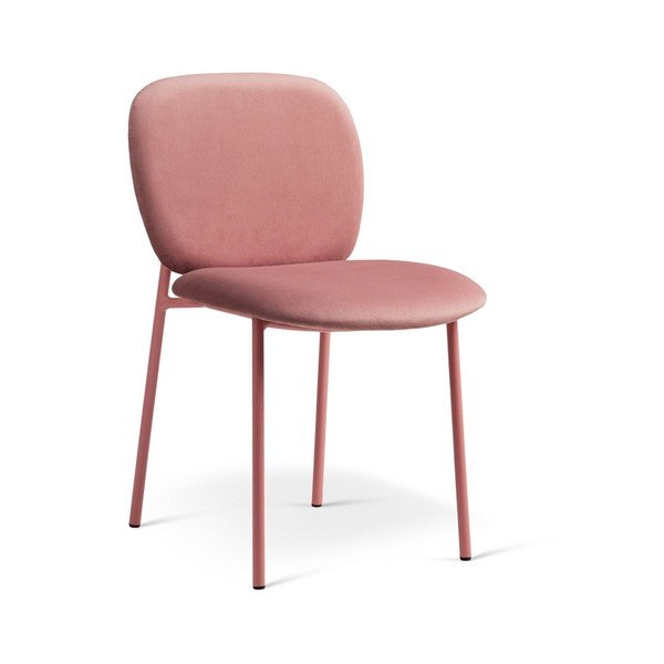 Scaun de dining roz stivuibil tapițat Lea – Micadoni 