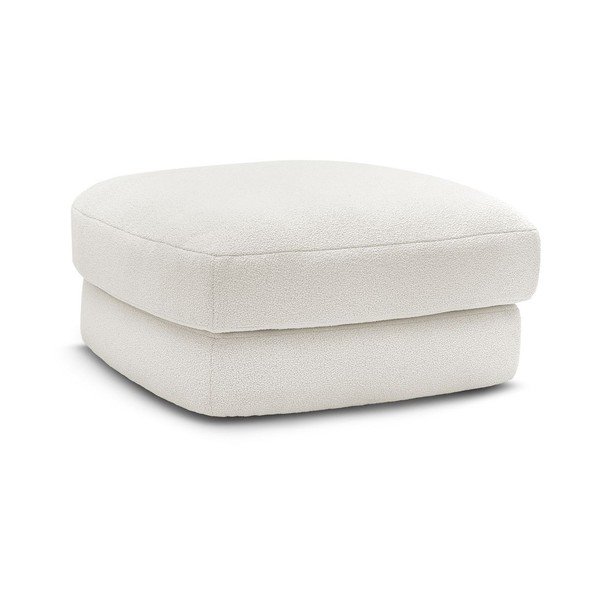 Taburet alb cu tapițerie din țesătură bouclé Leonore – Bobochic Paris