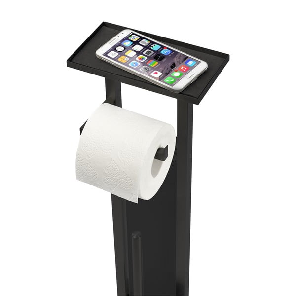 Suport pentru hârtie igienică negru din oțel inoxidabil Debar – Wenko-image-2