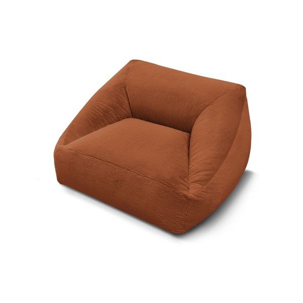 Fotoliu bean bag portocaliu cu tapițerie din blană artificială Lilibet – Bobochic Paris-image-3